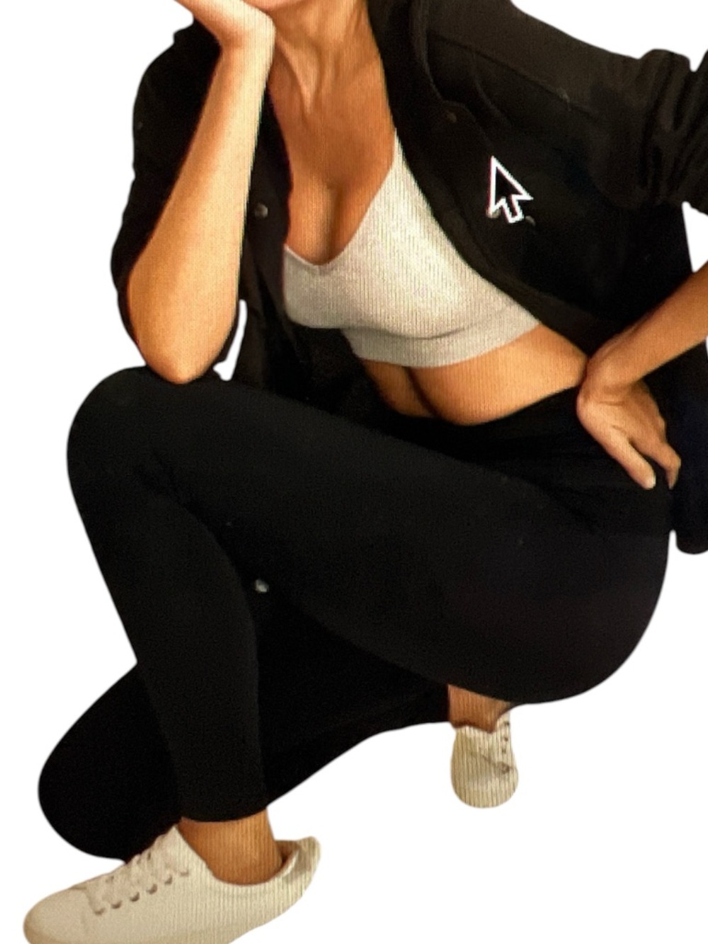 PowerStretch High Rose Side Ruched Legging Black High-Rise Leggings
